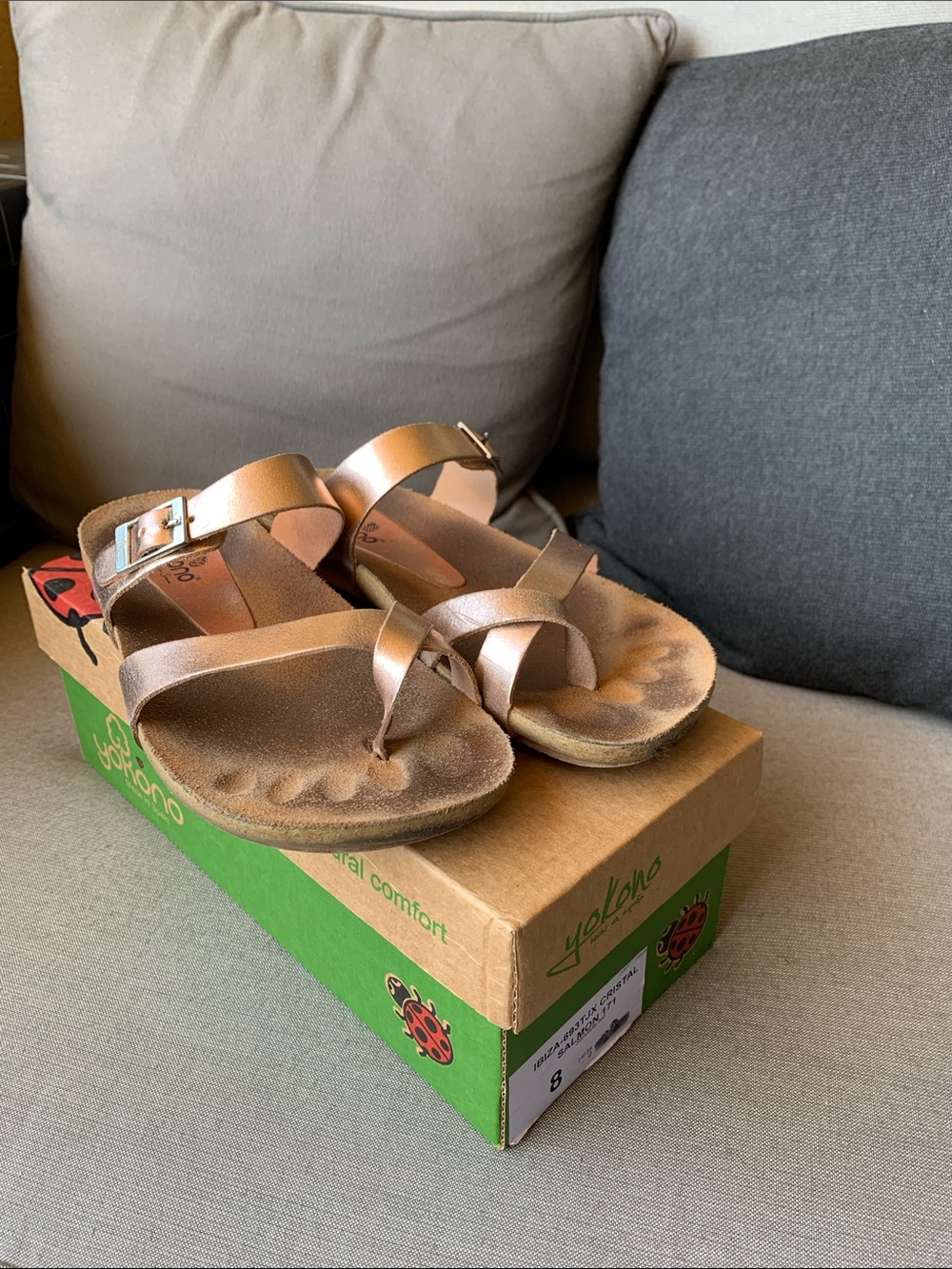 Women’s Metallic Rose Gold Strappy Sandals